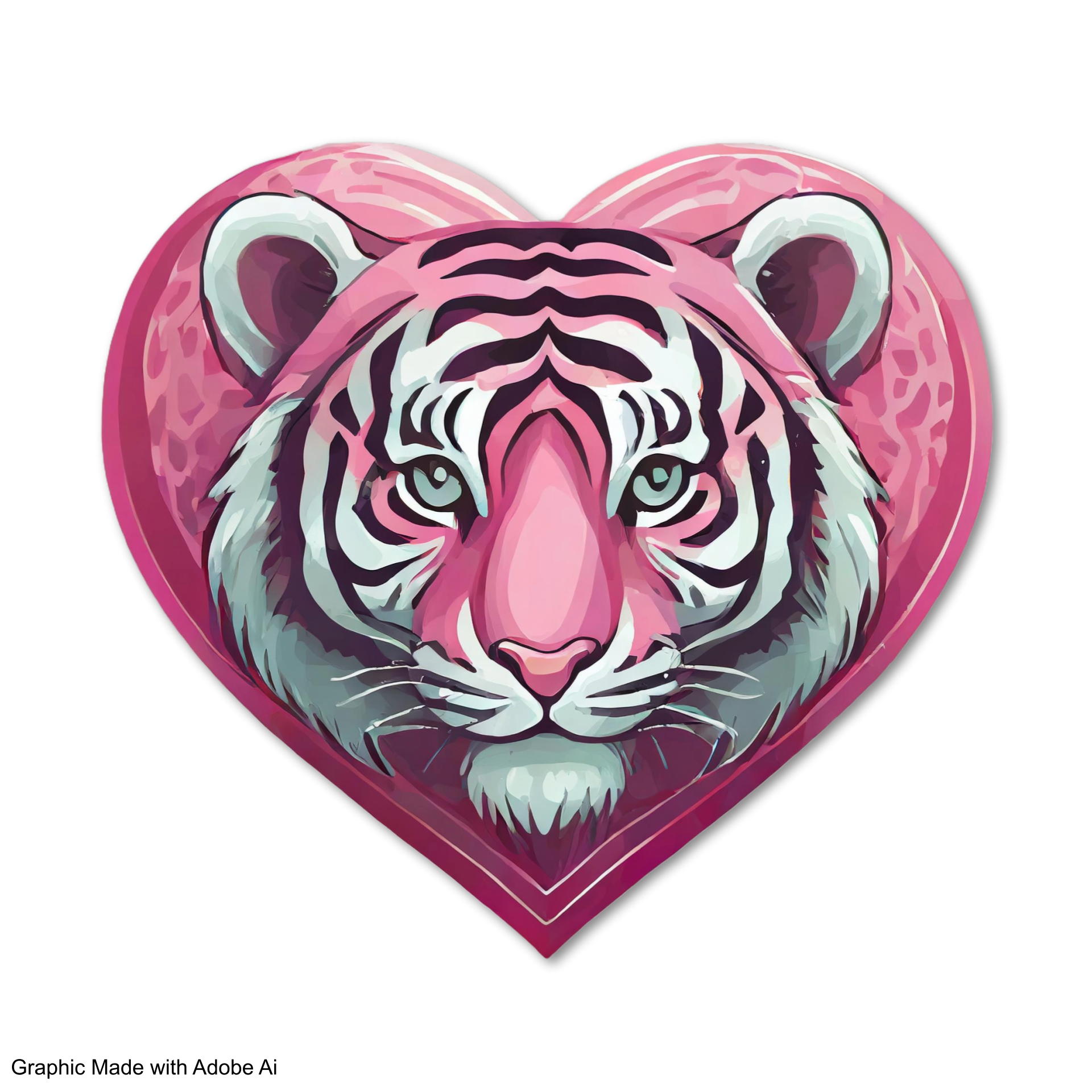 a heart with a tiger inside